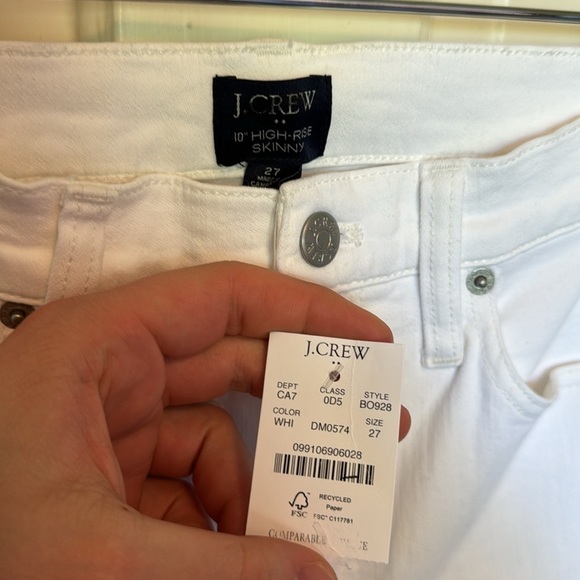 J. Crew Factory 10" High-rise Skinny Jean with Signature Stretch in White Denim - Picture 7 of 11